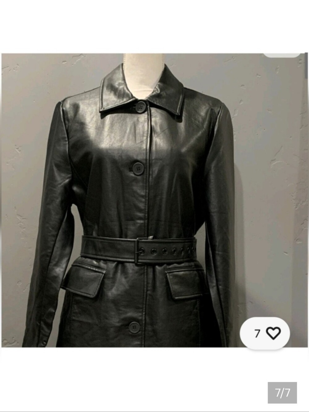 Rebecca Minkoff Black Leather Belted Coat